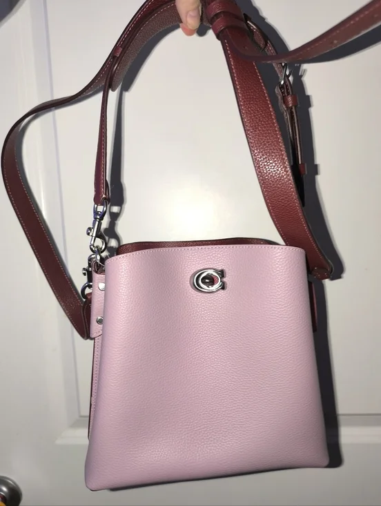 Coach Willow Bucket Shoulder Bag Colorblock Faded Purple Leather - Picture 8 of 16